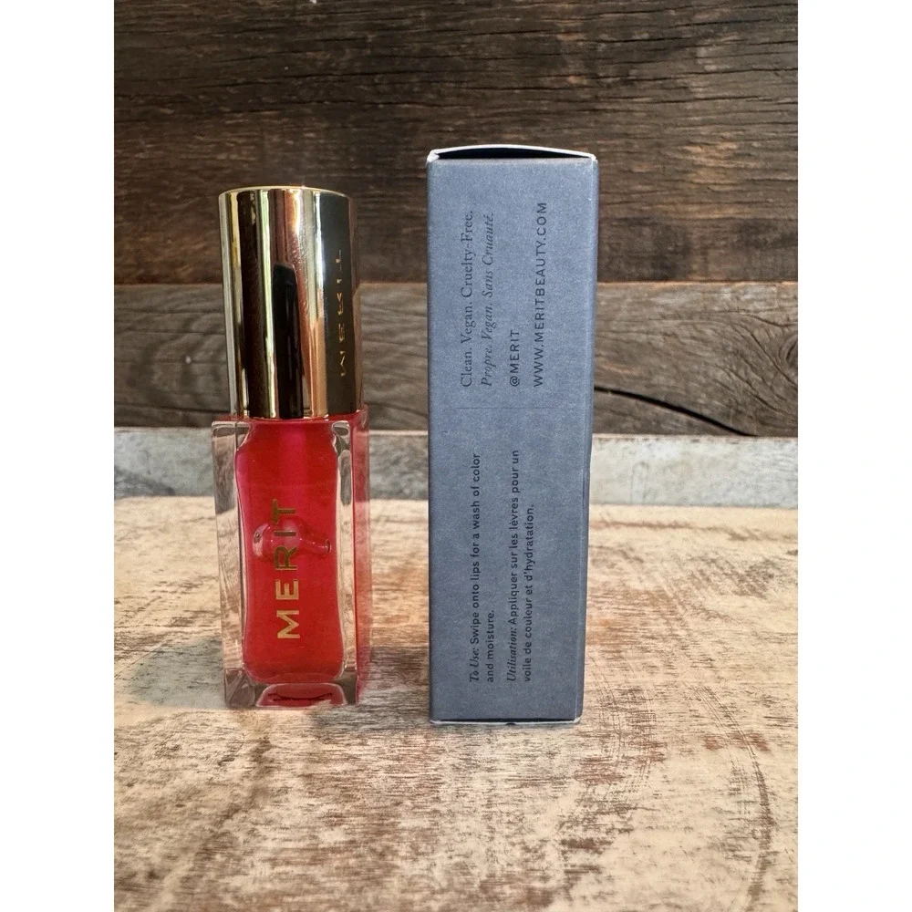 MERIT‎ Shade Slick Tinted Lip Oil Les Deux NEW | Clean Beauty | $24